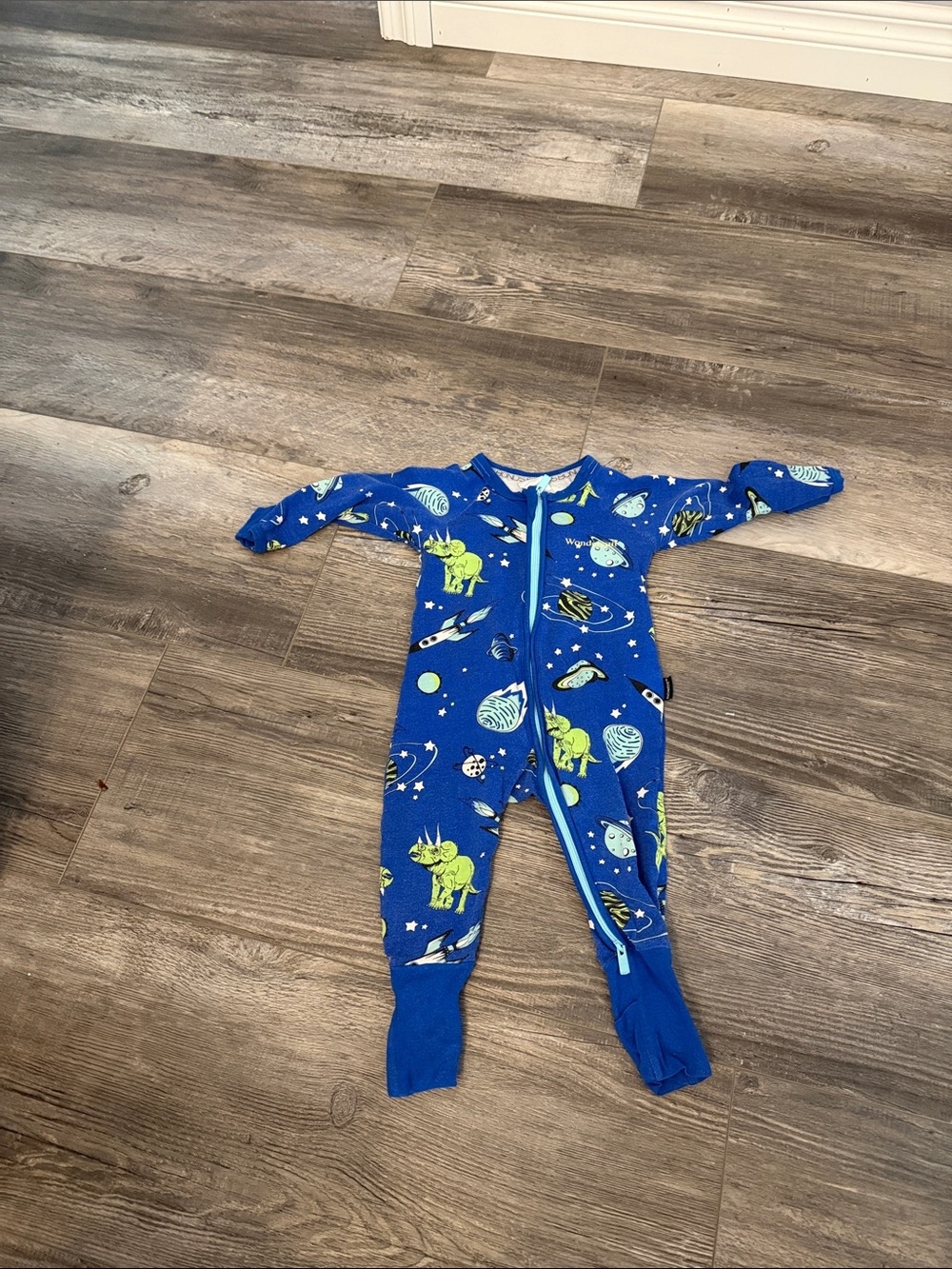 Bonds Blue Space Dino Footless One-Piece Pajamas - Brand Unspecified